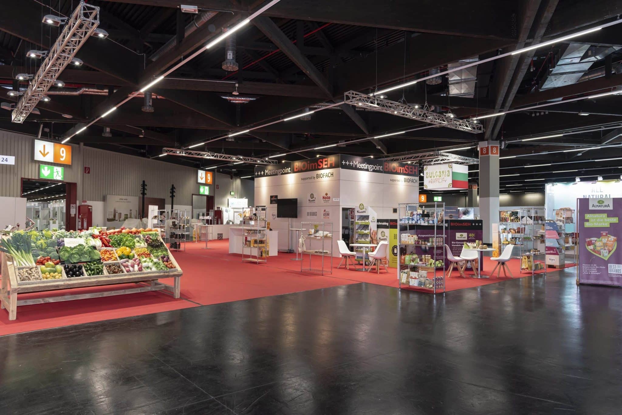 Messebau Nürnberg – Übersicht Meetingpoint BIOimSEH Halle 8/9