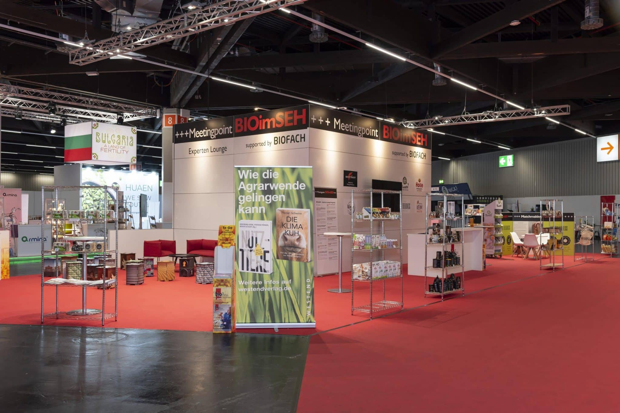 Messebau Nürnberg – Meetingpoint BIOimSEH mit Infobanner auf der BioFach