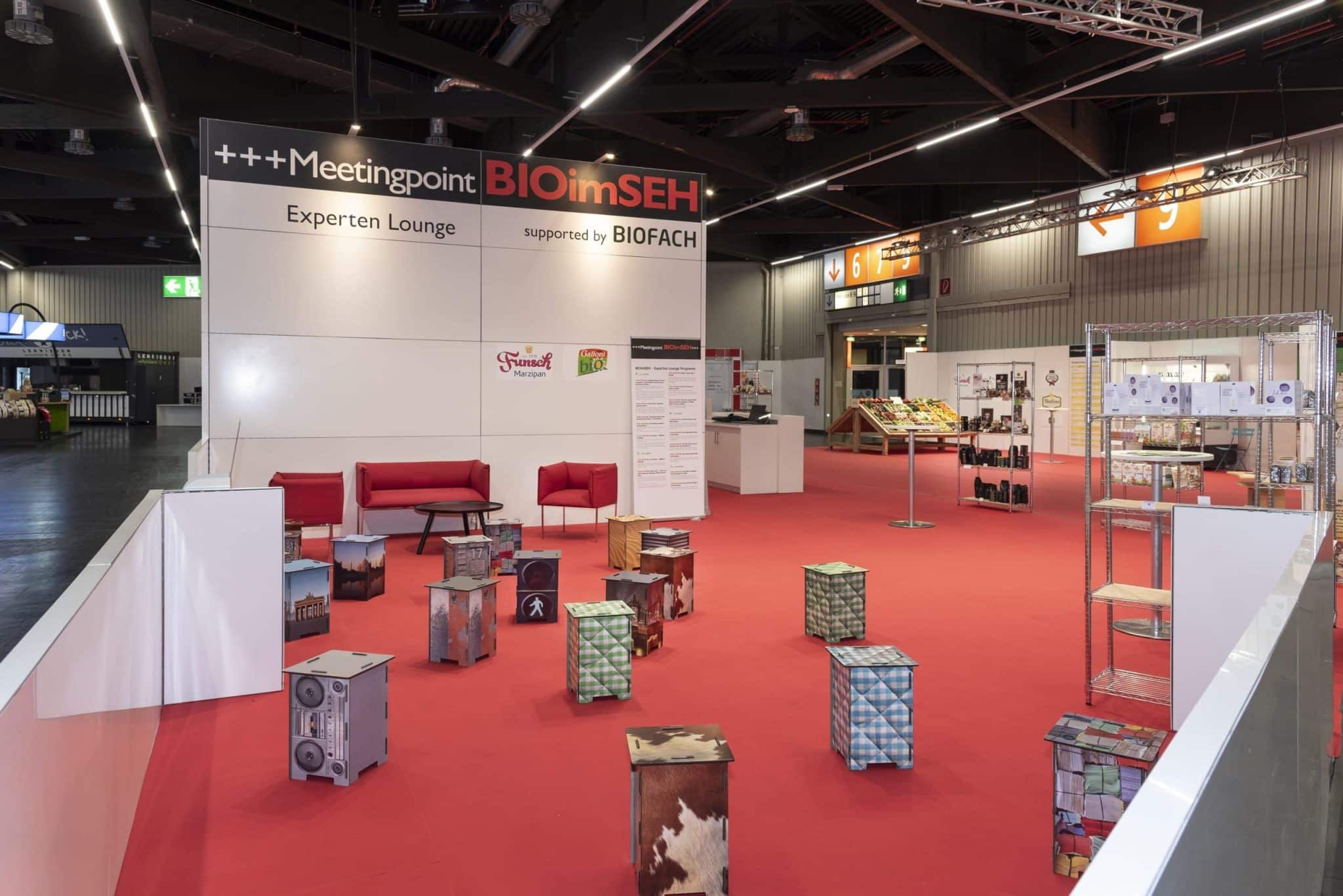 Messebau Nürnberg – Experten Lounge Meetingpoint BIOimSEH BioFach