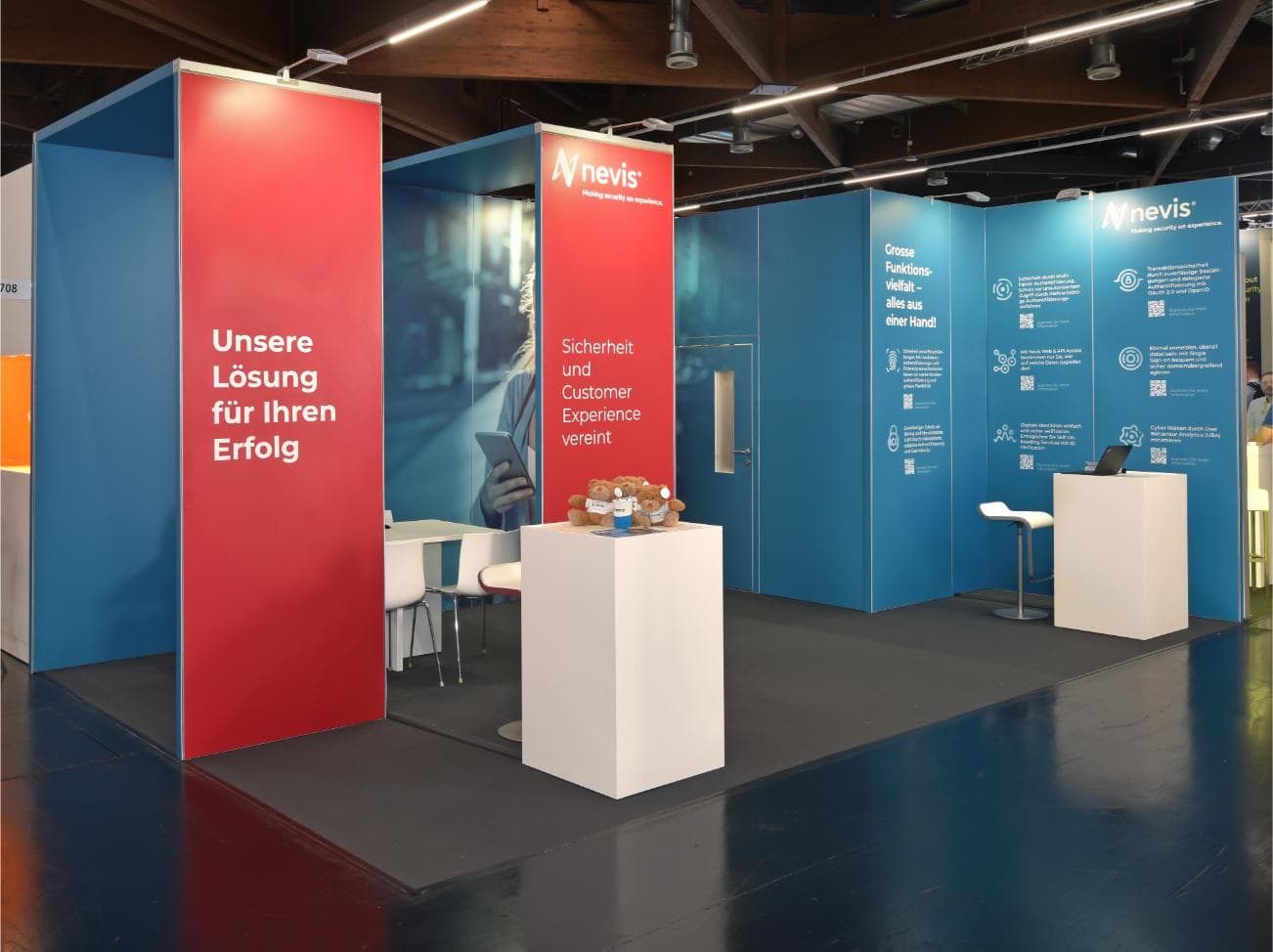 Hochwertige und ansprechende Ausstattung des Messestands für die it-sa 2023 für Messebau Nürnberg