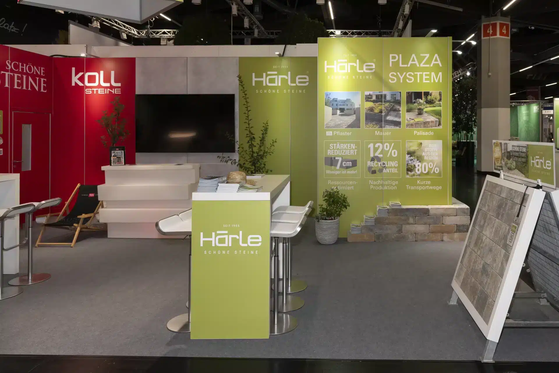 Präsentation des Plaza Systems von Härle auf der GalaBau Nürnberg – nachhaltiger Messebau Nürnberg